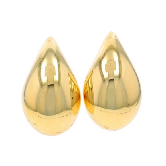 Yellow Gold Large Teardrop Stud Earrings - 18k Pierced - Picture 1 of 6